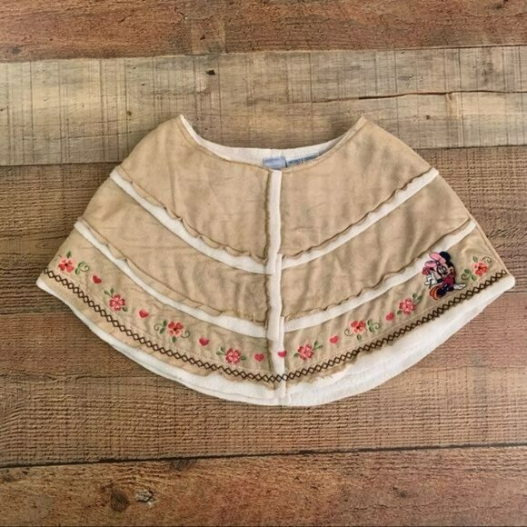 Disney baby girl Minnie Mouse tan fleece lined shawl - 18M - Picture 1 of 4